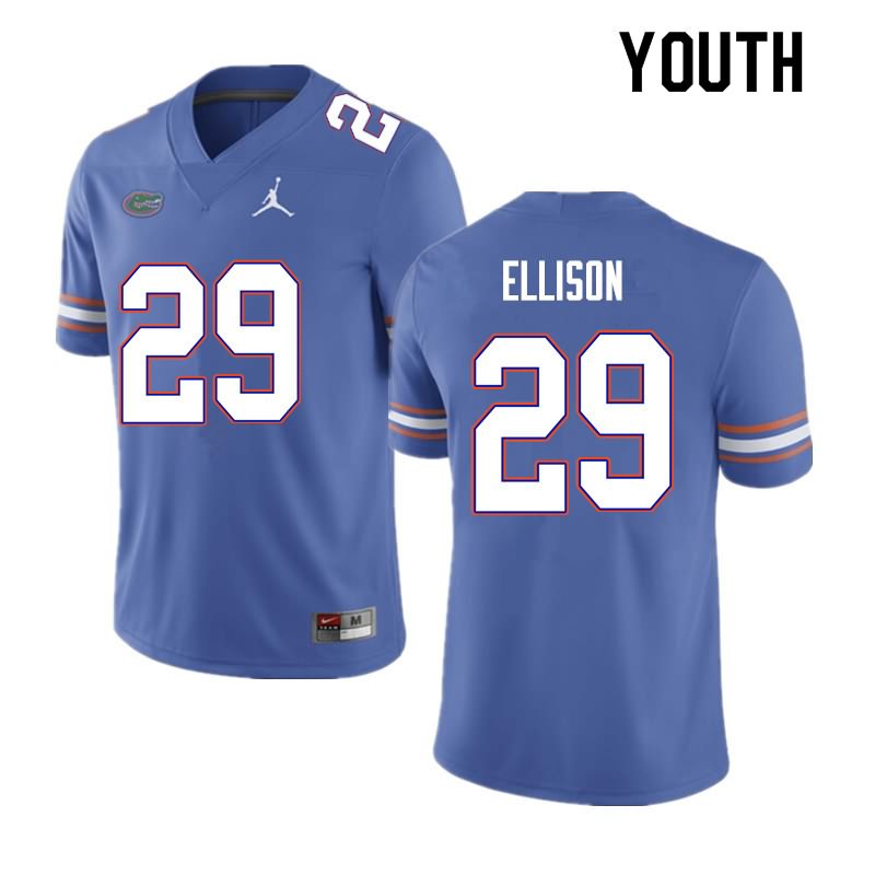 NCAA Florida Gators Khamal Ellison Youth #29 Nike Blue Stitched Authentic College Football Jersey SSP3864NZ